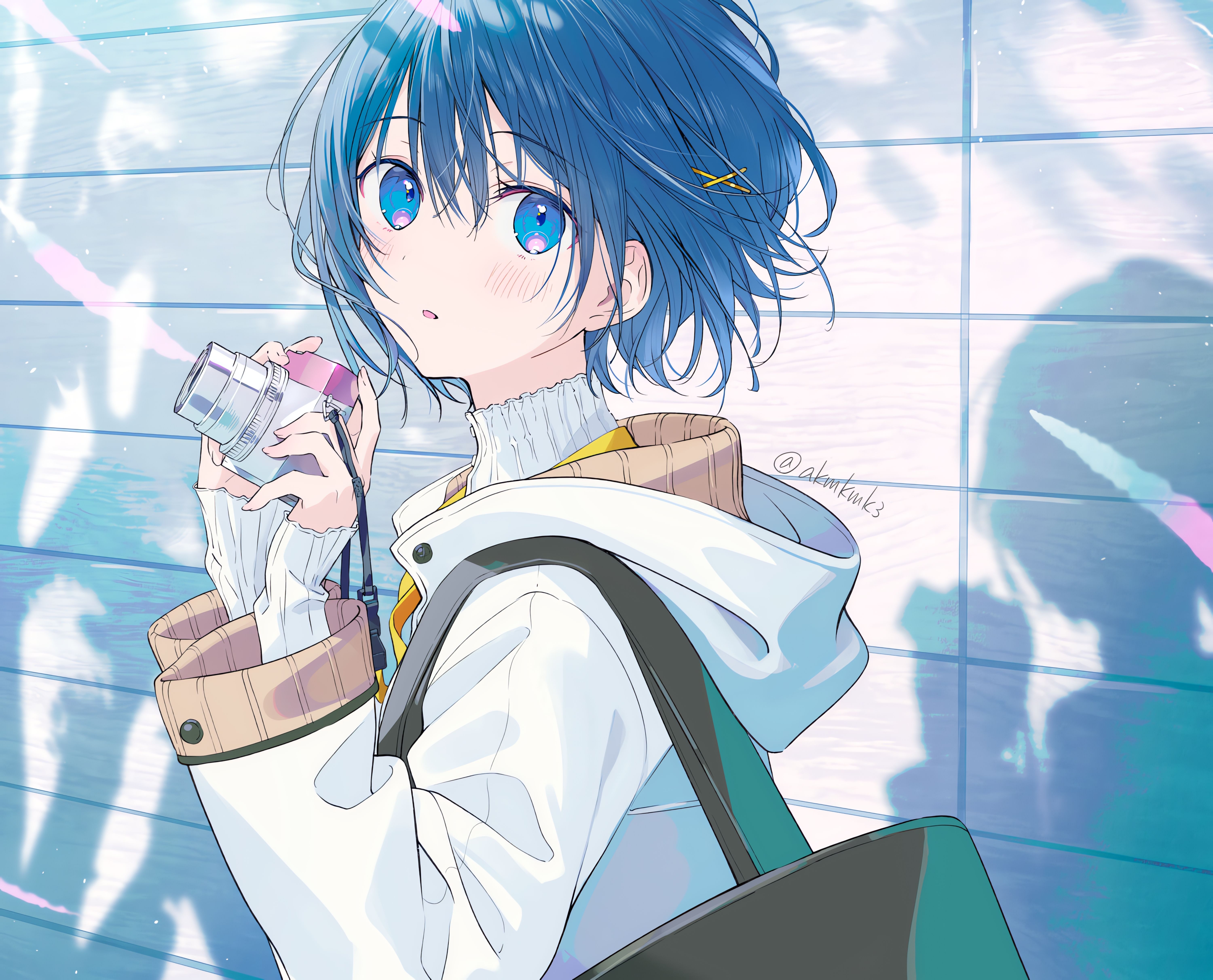 赤目 蓝眼睛 蓝头发_动漫壁纸_52壁纸www.52wallpapers.com